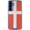 Denmark Flag Distressed Galaxy S25 Clear Case